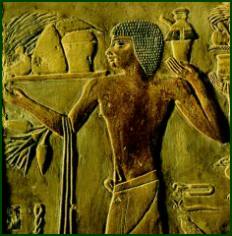 Egyptian offering with jar